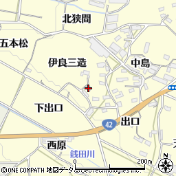 愛知県豊橋市小松原町伊良三造周辺の地図