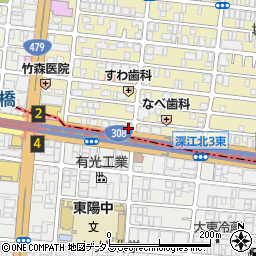 オリックスレンタカー深江橋駅前店周辺の地図