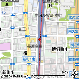 大阪市立西横堀駐車場　第８号ブロック周辺の地図