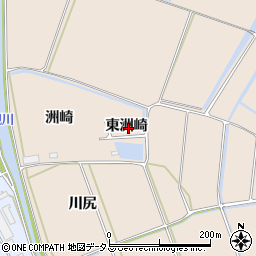 愛知県田原市谷熊町東洲崎周辺の地図