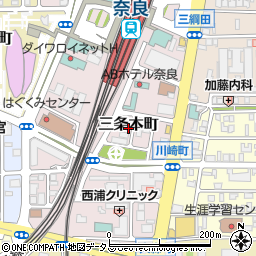 タイムズＪＲ奈良駅前第５駐車場周辺の地図
