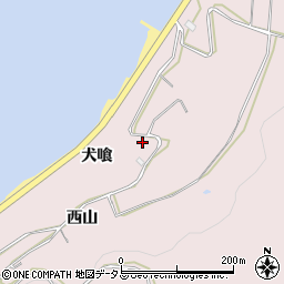 愛知県田原市白谷町犬喰周辺の地図
