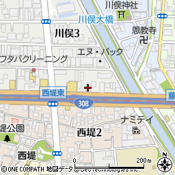 牛伝 東大阪店周辺の地図