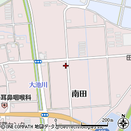 静岡県磐田市南田周辺の地図