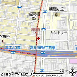 大阪府東大阪市高井田西6丁目周辺の地図