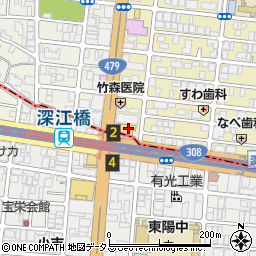 炭火焼鳥 とりだん 深江橋店周辺の地図