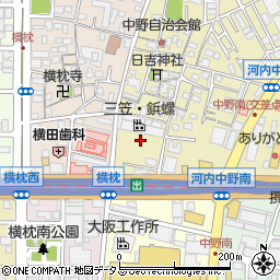 大阪府東大阪市中野1丁目3周辺の地図