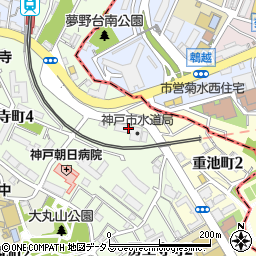 神戸市水道局周辺の地図