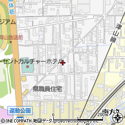 岡山理科大学学南町研修館周辺の地図