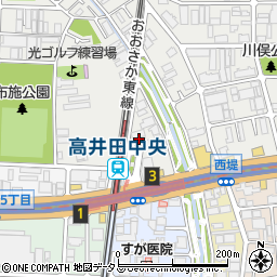 グランメール高井田周辺の地図