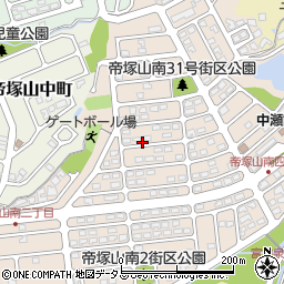 奈良県奈良市帝塚山南3丁目周辺の地図