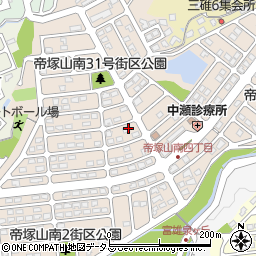 奈良県奈良市帝塚山南周辺の地図