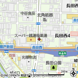 大阪府東大阪市長田西周辺の地図