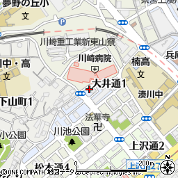 湊川健友館周辺の地図