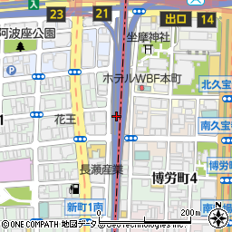 大阪市立西横堀駐車場　第７号ブロック周辺の地図