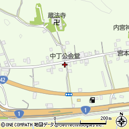 中丁公会堂周辺の地図