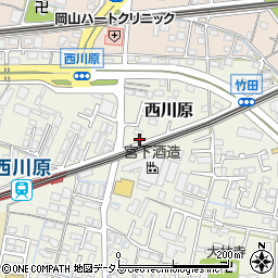 岡山市中区西川原93-2 akippa駐車場周辺の地図