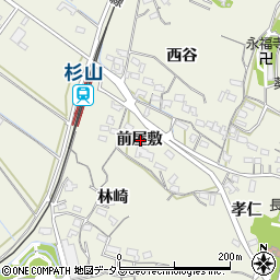 愛知県豊橋市杉山町前屋敷周辺の地図
