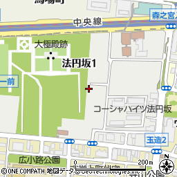 大阪府大阪市中央区法円坂1丁目周辺の地図