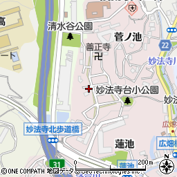 兵庫県神戸市須磨区妙法寺トン松周辺の地図