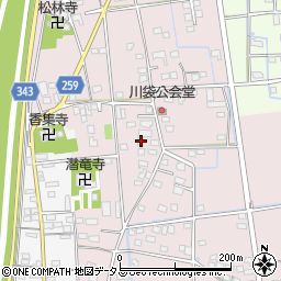 静岡県磐田市川袋332-3周辺の地図