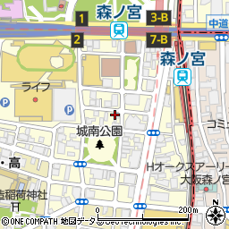 大阪府大阪市中央区森ノ宮中央周辺の地図