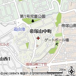 奈良県奈良市帝塚山中町周辺の地図