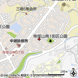 奈良県奈良市帝塚山南1丁目周辺の地図