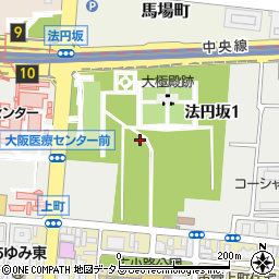 大阪府大阪市中央区法円坂周辺の地図