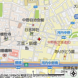 大阪府東大阪市中野1丁目周辺の地図