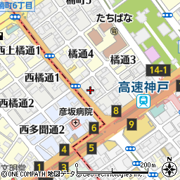 ローソンストア１００神戸多聞通店周辺の地図
