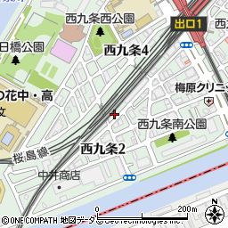 大阪市営　西九条集会所周辺の地図