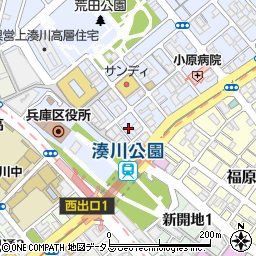 兵庫県神戸市兵庫区荒田町1丁目17-5周辺の地図