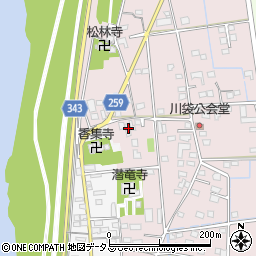 静岡県磐田市川袋455周辺の地図