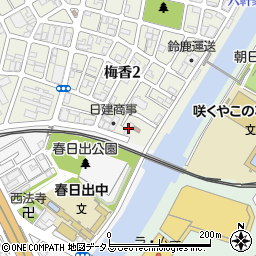 梅香連合集会所周辺の地図