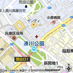 兵庫県神戸市兵庫区荒田町1丁目17-13周辺の地図