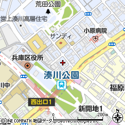 兵庫県神戸市兵庫区荒田町1丁目17周辺の地図