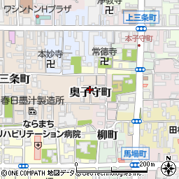 奈良県奈良市奥子守町周辺の地図