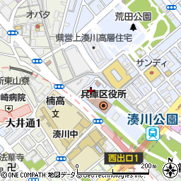 兵庫県神戸市兵庫区荒田町1丁目21周辺の地図