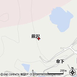 愛知県田原市田原町蕨沢周辺の地図