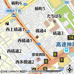 ファミリーマート神戸橘通店周辺の地図