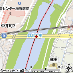 岡北大橋周辺の地図