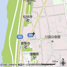 静岡県磐田市川袋254周辺の地図