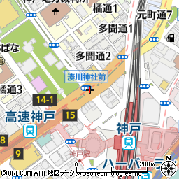 湊川神社前周辺の地図