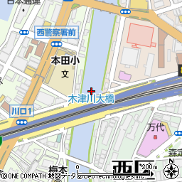 木津川大橋周辺の地図