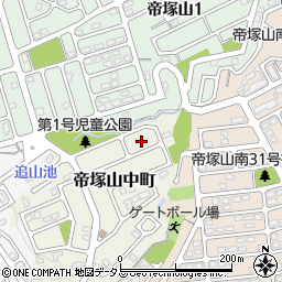 奈良県奈良市帝塚山中町2周辺の地図