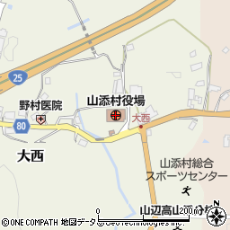 奈良県山辺郡山添村周辺の地図