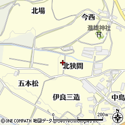 愛知県豊橋市小松原町北狭間周辺の地図