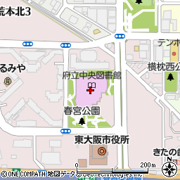 大阪府立中央図書館周辺の地図