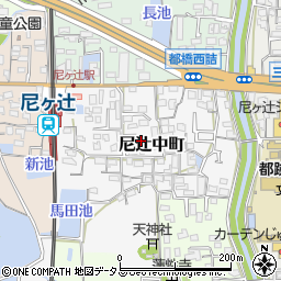 奈良県奈良市尼辻中町周辺の地図